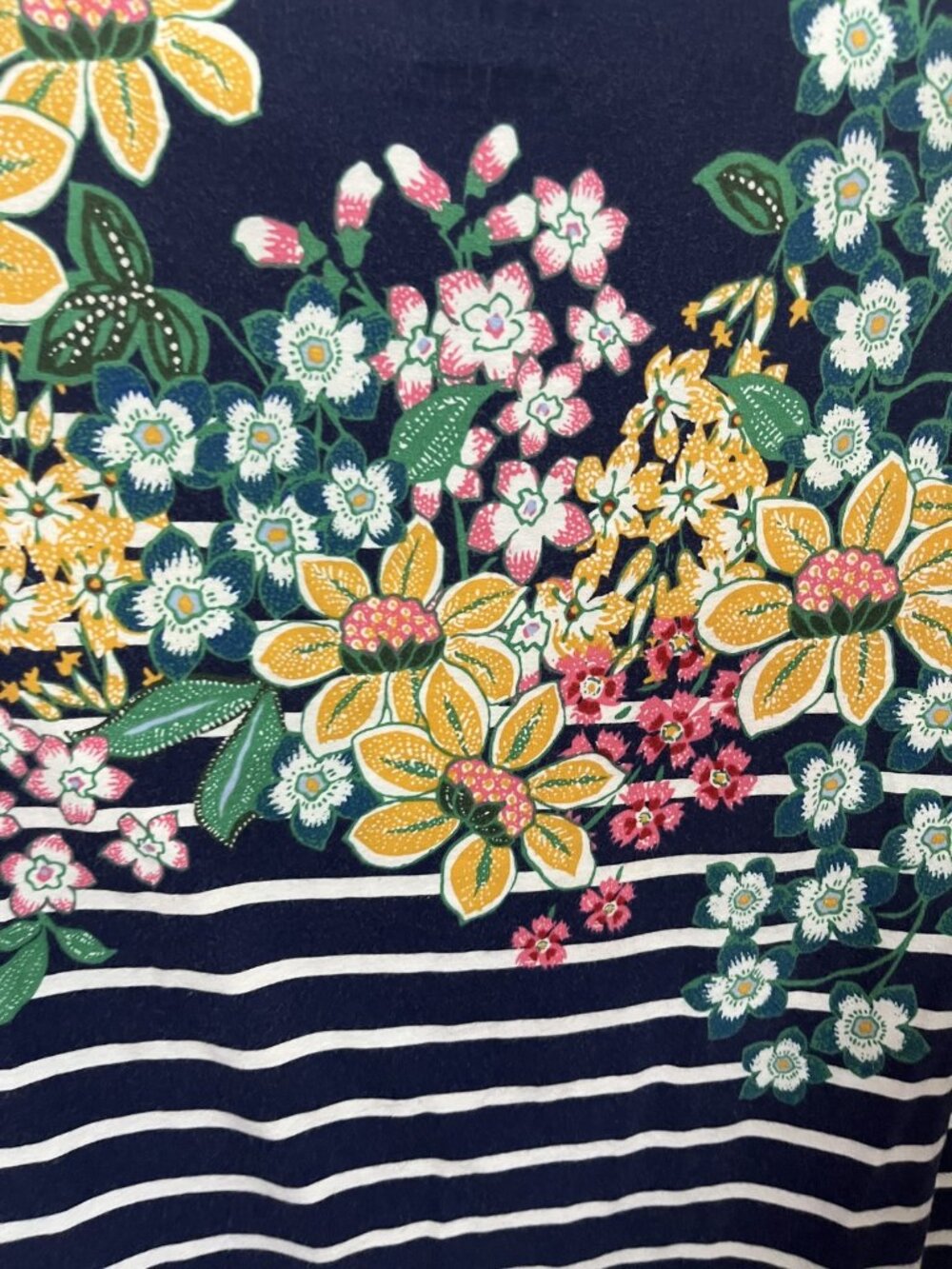 Talbots Size Large (L) Talbots Women's Long Sleeve Floral Embroidered Striped T- - Picture 4 of 6